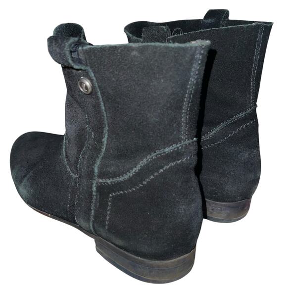 Frye & Co Boots Sarah Shortie Ankle Black Suede Western Bootie - Picture 4 of 8